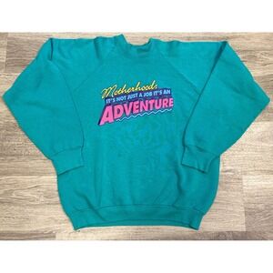 Vintage Fruit of the Loom Sweater Women's XL Teal Motherhood Made in the USA